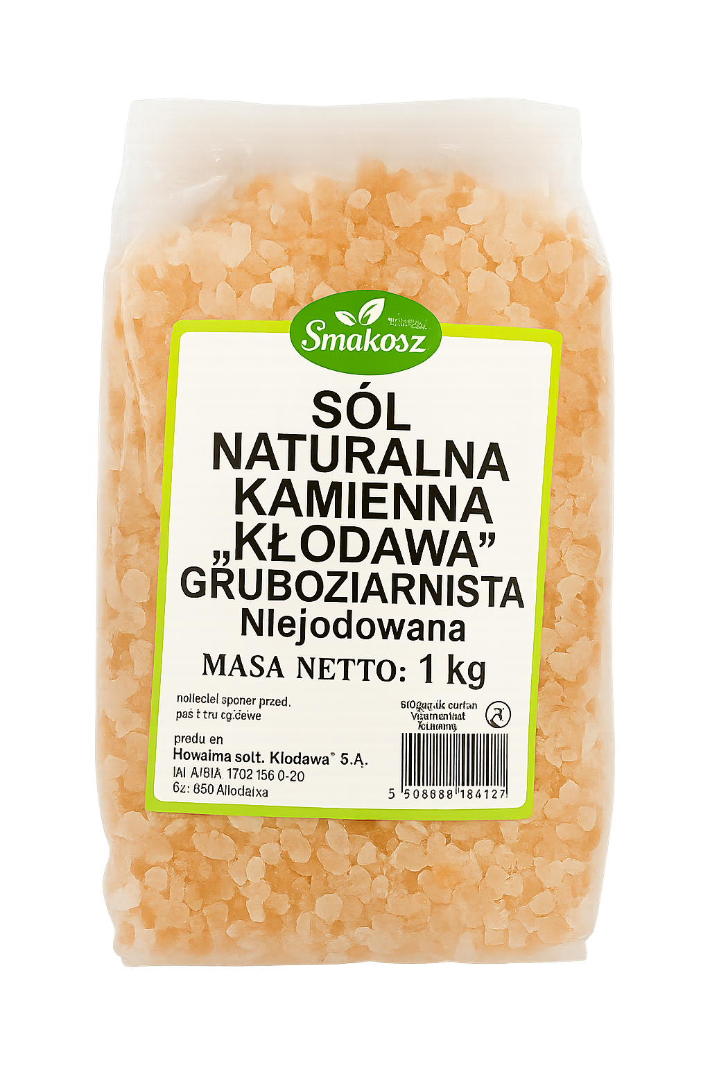 Sól kamienna Kłodawa gruboziarnista 1kg - SMAKOSZ