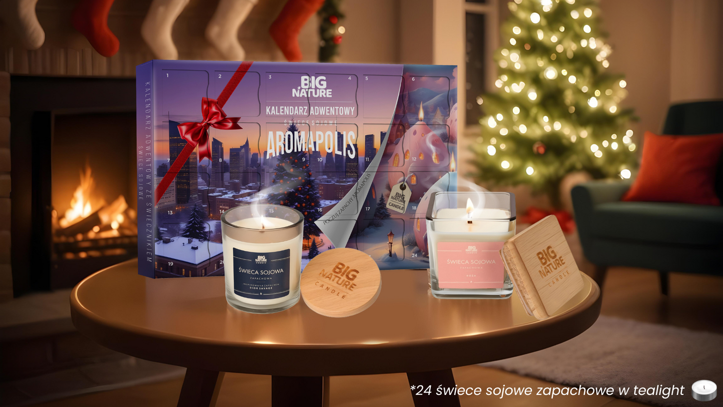 Kalendarz adwentowy ze świeczkami sojowymi „AROMAPOLIS” BIG NATURE
