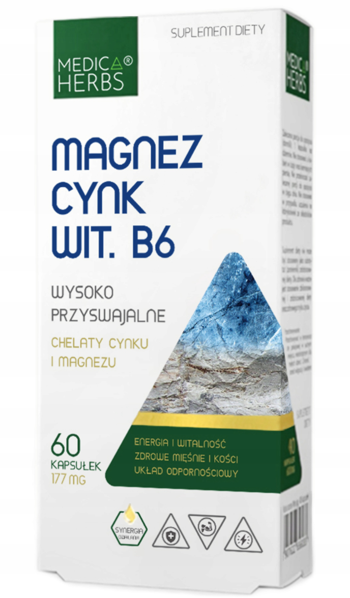 Magnez + cynk + wit. B6 - 60 kapsułek
