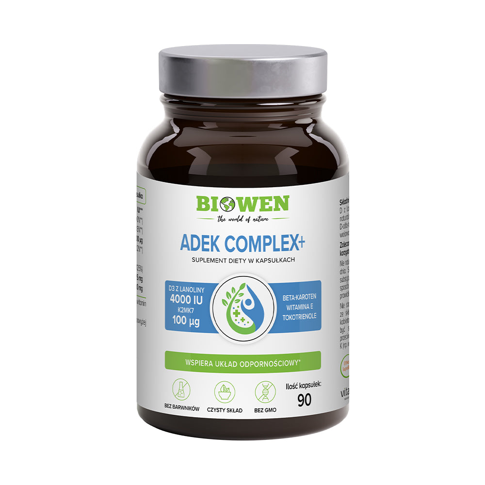 Witaminy ADEK Complex+ w kapsułkach Biowen – 90 kapsułek