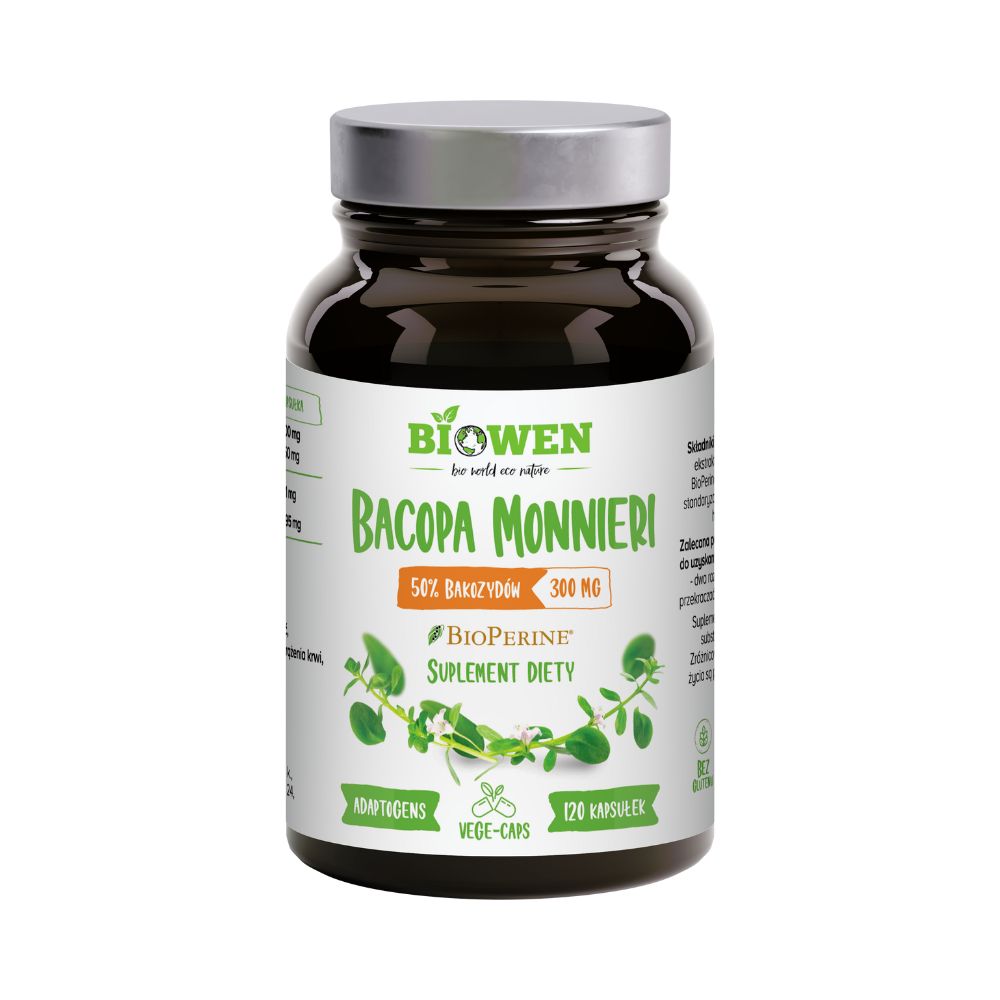 Bacopa monnieri w kapsułkach | Brahmi | 300 mg | 50% bakozydów