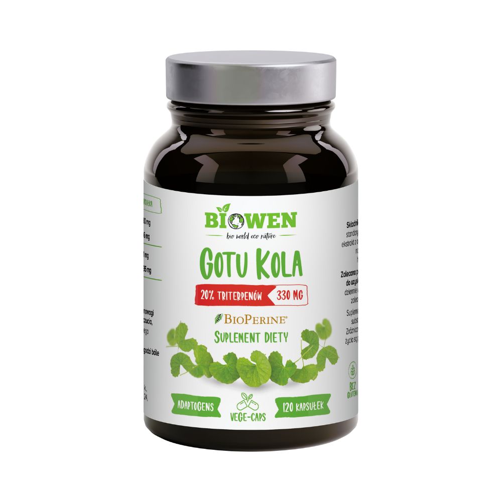 Gotu Kola w kapsułkach | Wąkrotka azjatycka | 330 mg | 20% triterpenów