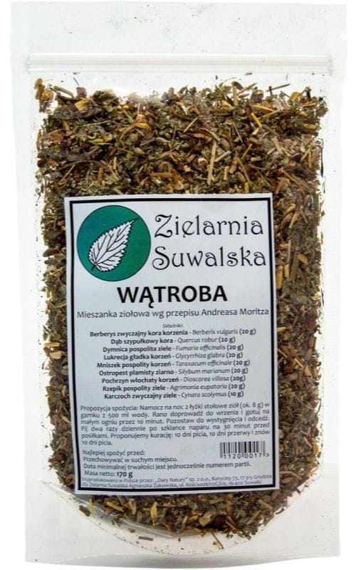 Wątroba Mieszanka ziołowa wg przepisu Andreasa Mortiza 170g Zielarnia Suwalska