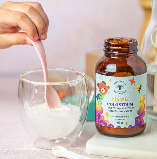 Colostrum z mleczkiem pszczelim, cynkiem i bananem