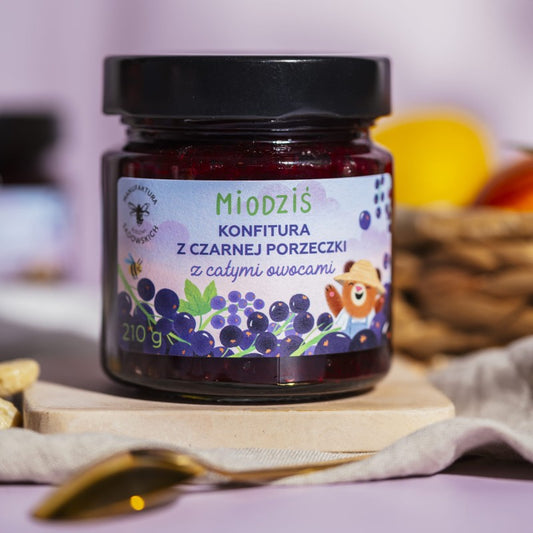 Konfitura z czarnej porzeczki z całymi owocami - 210g