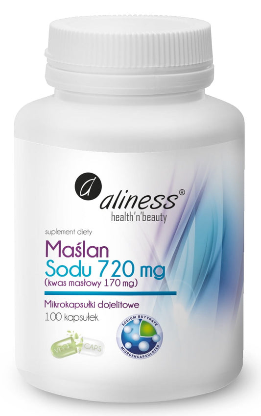Maślan Sodu  720 mg (Kwas masłowy 170 mg) x 100 VEGE kaps.