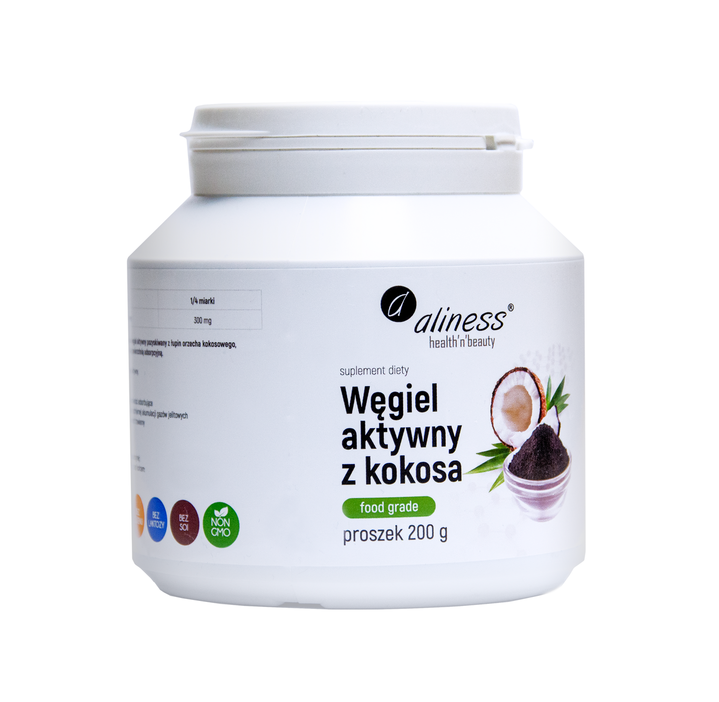 Węgiel aktywny z kokosa " FOOD GRADE" proszek 200 g