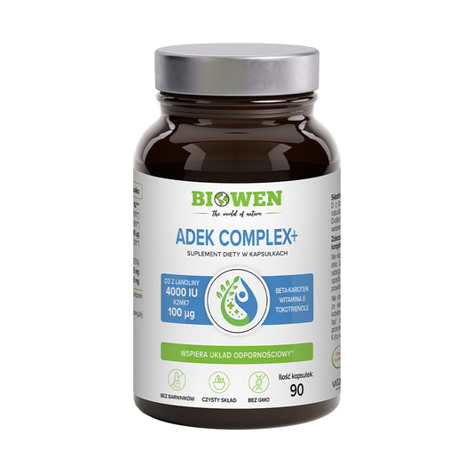 Witaminy ADEK Complex+ w kapsułkach Biowen – 90 kapsułek