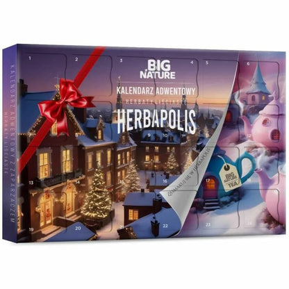 Kalendarz Adwentowy z 24 Różnymi Herbatami Sypanymi + Zaparzaczem HERBAPOLIS 157,5 g  BIG NATURE