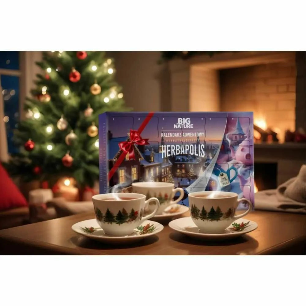 Kalendarz Adwentowy z 24 Różnymi Herbatami Sypanymi + Zaparzaczem HERBAPOLIS 157,5 g  BIG NATURE