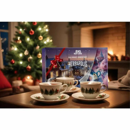 Kalendarz Adwentowy z 24 Różnymi Herbatami Sypanymi + Zaparzaczem HERBAPOLIS 157,5 g  BIG NATURE