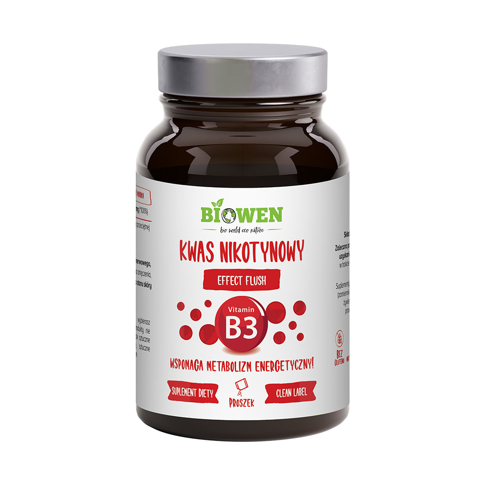 Niacyna (witamina B3) – kwas nikotynowy – efekt flush Biowen 120 g