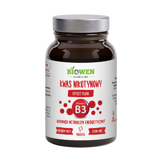 Niacyna (witamina B3) – kwas nikotynowy – efekt flush Biowen 120 g