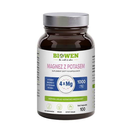 Magnez z potasem Biowen 1000 mg – 100 kaps
