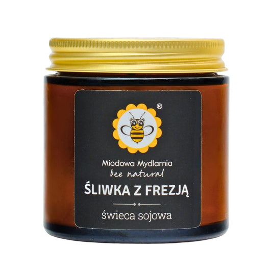 Świeca z wosku sojowego ŚLIWKA Z FREZJĄ