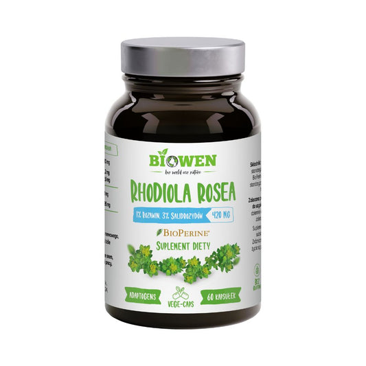 Rhodiola Rosea w kapsułkach | Różeniec Górski | 420 mg | 3% salidrozydów i 1% rozawin