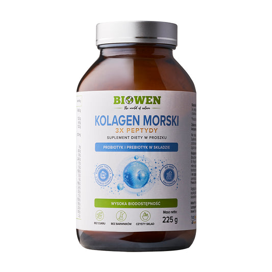 Kolagen morski typu I i III z dzikiego dorsza Biowen – proszek – 225 g