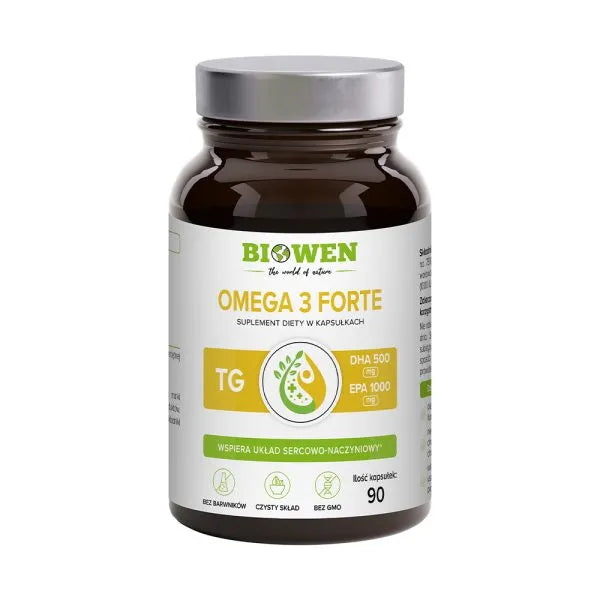 Omega 3 Forte - 1000 mg EPA, 500 mg DHA Biowen 90 kaps.